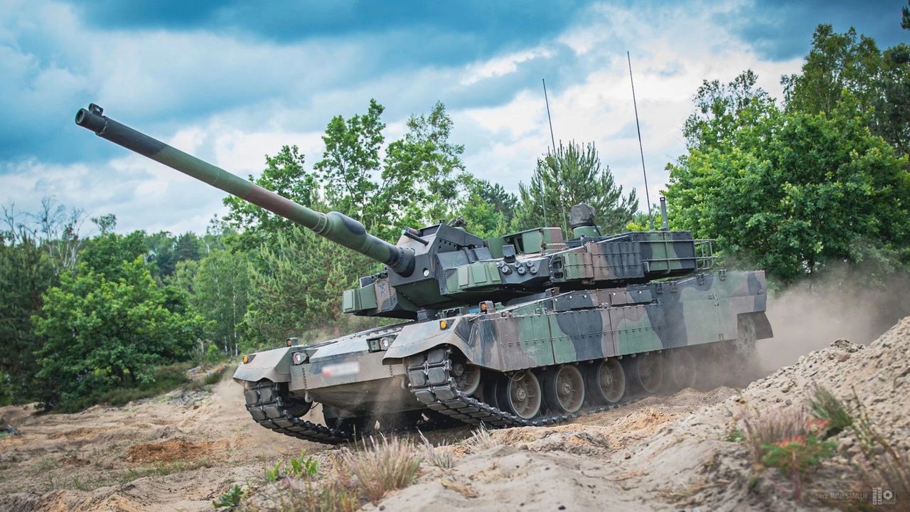 K2 tank on a Polish training ground