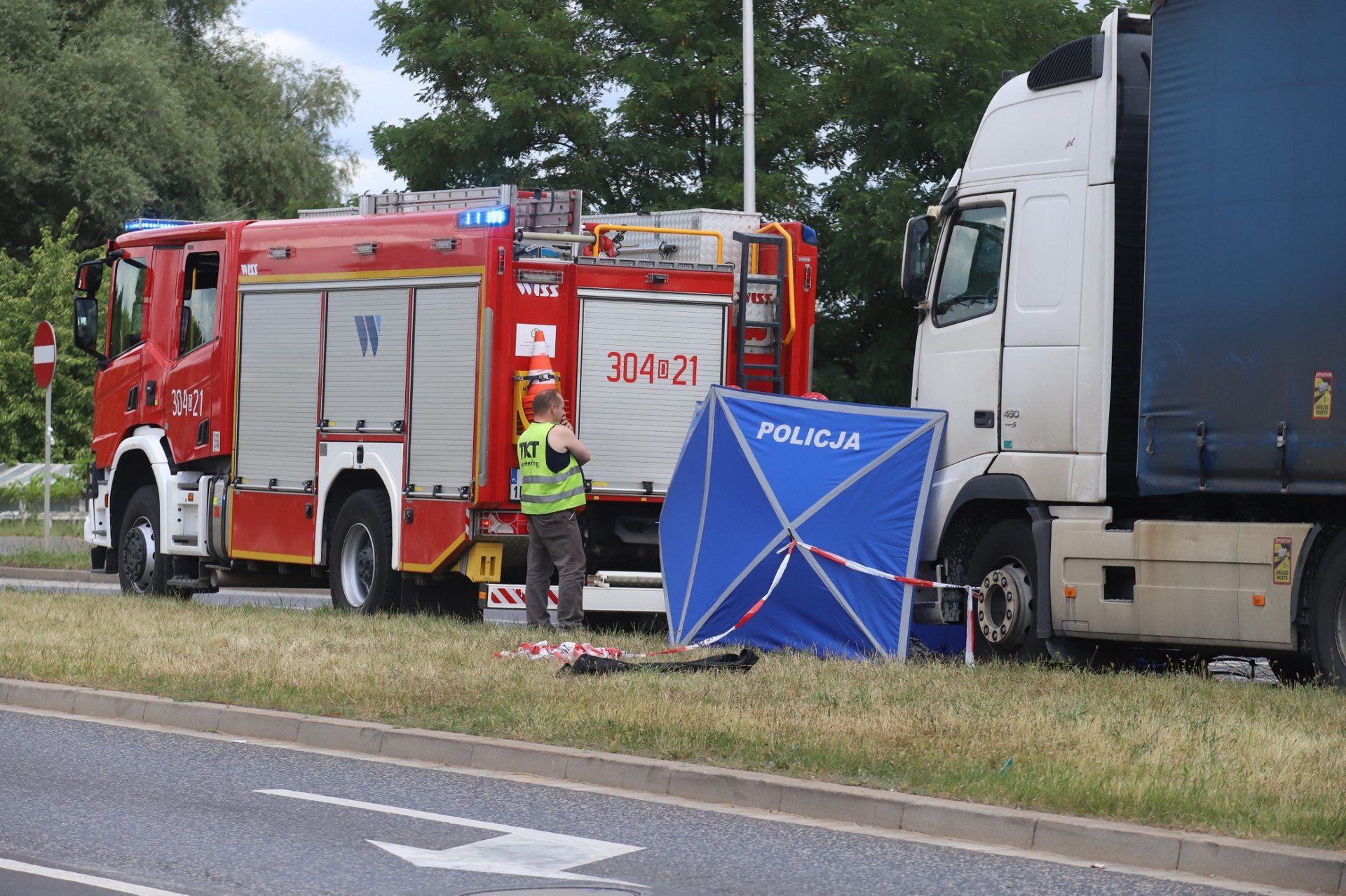 04.07.2025. Rowerzysta śmiertelnie potrącony przez ciężarówkę.