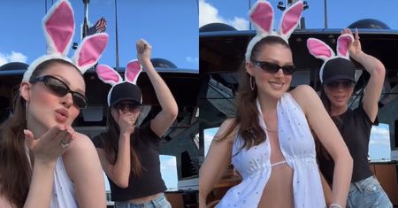 Victoria Beckham i Nicola Peltz WYWIJAJĄ na jachcie w króliczych uszach. Zostaną najlepszymi psiapsi? (WIDEO)
