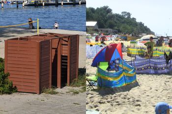 Po niestosownym zachowaniu turystów zamknięto przebieralnie na plaży w Rewalu