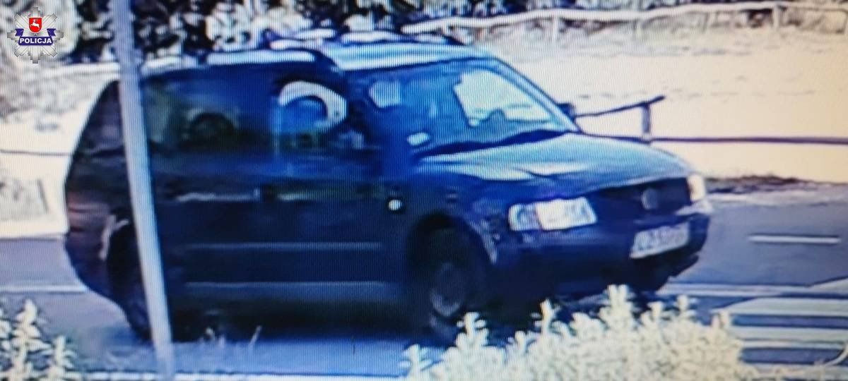 Volkswagen Passat o nr rej. LZ 53727 należący do ściganego Tomasza Harczuka