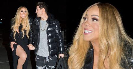 Szczęśliwa Mariah Carey kusi chłopaka udem i dekoltem
