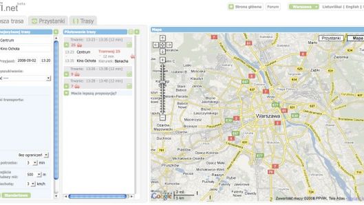 Trafi.net - wyszukiwarka połączeń dla Warszawy 1