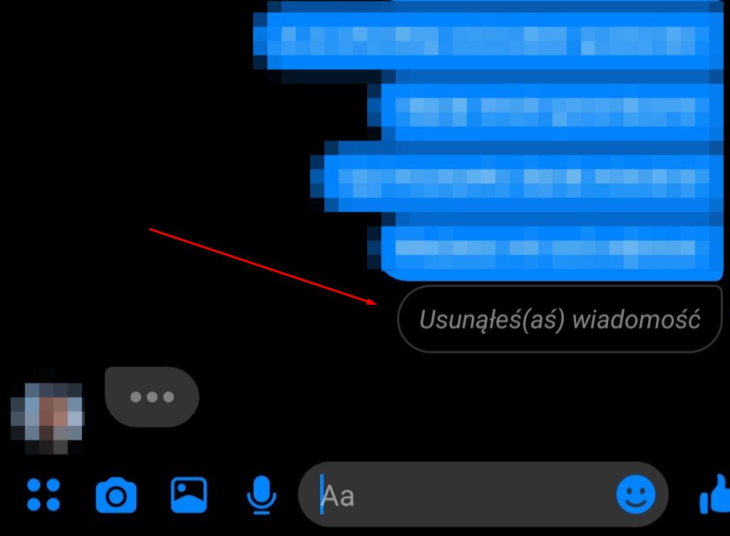 Krok 5: wiadomość usunięta.