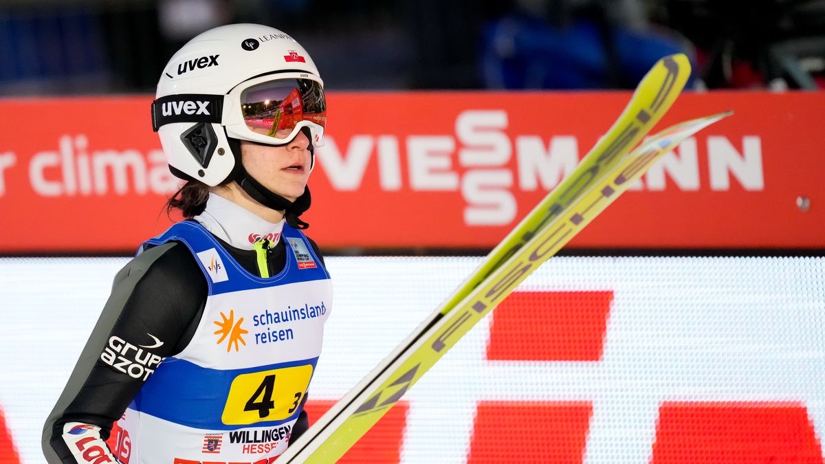 WILLINGEN, GERMANY - JANUARY 28: Nicole Konderla of Poland in action competes during the Mixed team HS145 at the FIS World Cup Ski Jumping Men Willingen at Stadion an der Mühlenkopfschanze on January 28, 2022 in Willingen, Germany. (Photo by Alex Gottschalk/DeFodi Images via Getty Images)