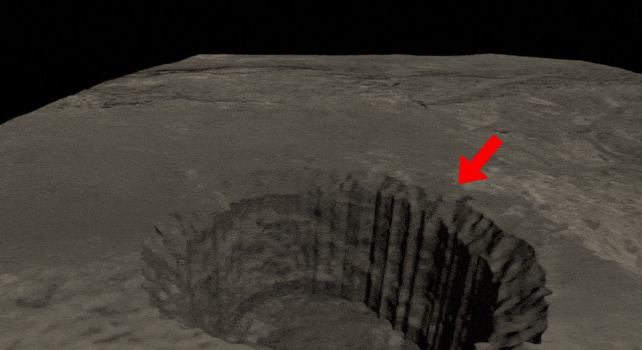 Simulation der Erkundung eines Mondkraters und Erkundung eines verbundenen Lavaröhren-Systems