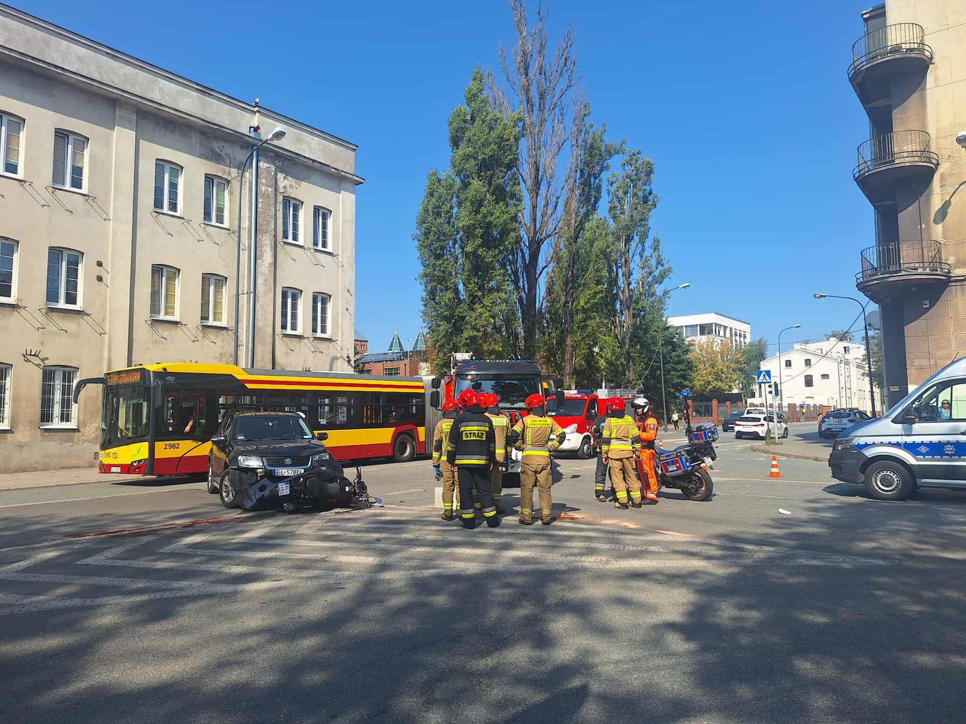 wypadek na ulicy Wólczańskiej w Łodzi
