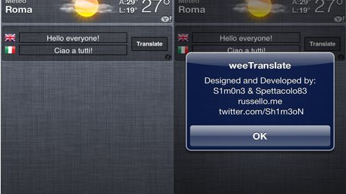 weeTranslate, czyli widżet z translatorem dla iOS 5 1