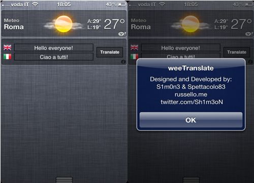 weeTranslate, czyli widżet z translatorem dla iOS 5
