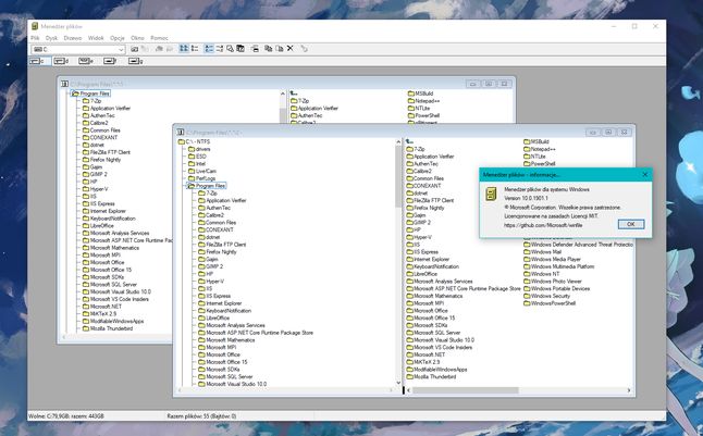 Menedżer Plików Windows 3.11, wersja 32-bitowa (fot. Kamil Dudek)