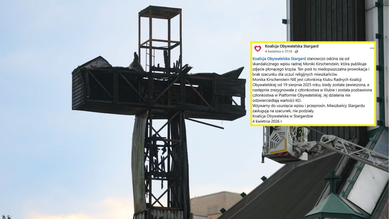 Zakpiła z płonącego krzyża. KO odcina się od wpisu radnej