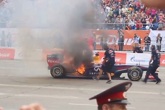 Pożar Red Bulla w Rosji