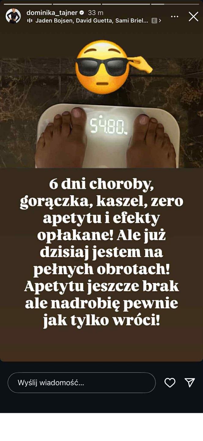 Dominika Tajner pokazała, ile teraz waży