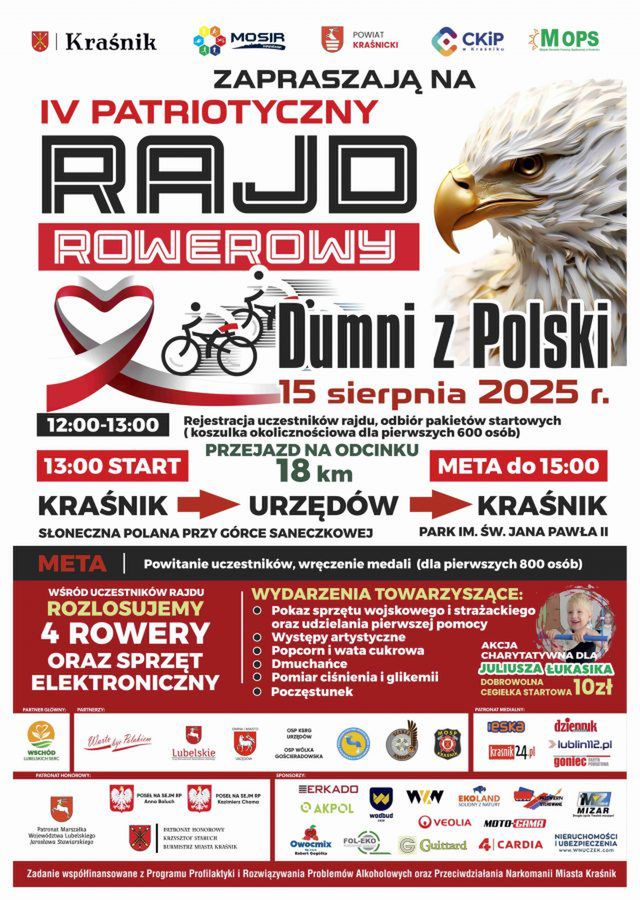 Rajd Rowerowy „Dumni z Polski”. Na uczestników czekają okolicznościowe koszulki, są też rowery do wygrania