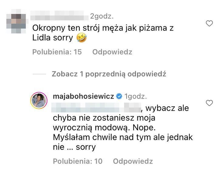 Internauci narzekają na outfit męża Mai Bohosiewicz, a ona odpowiada