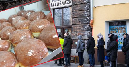 Tłusty czwartek 2021. Kolejka na Górczewskiej. 8 tys. pączków to norma