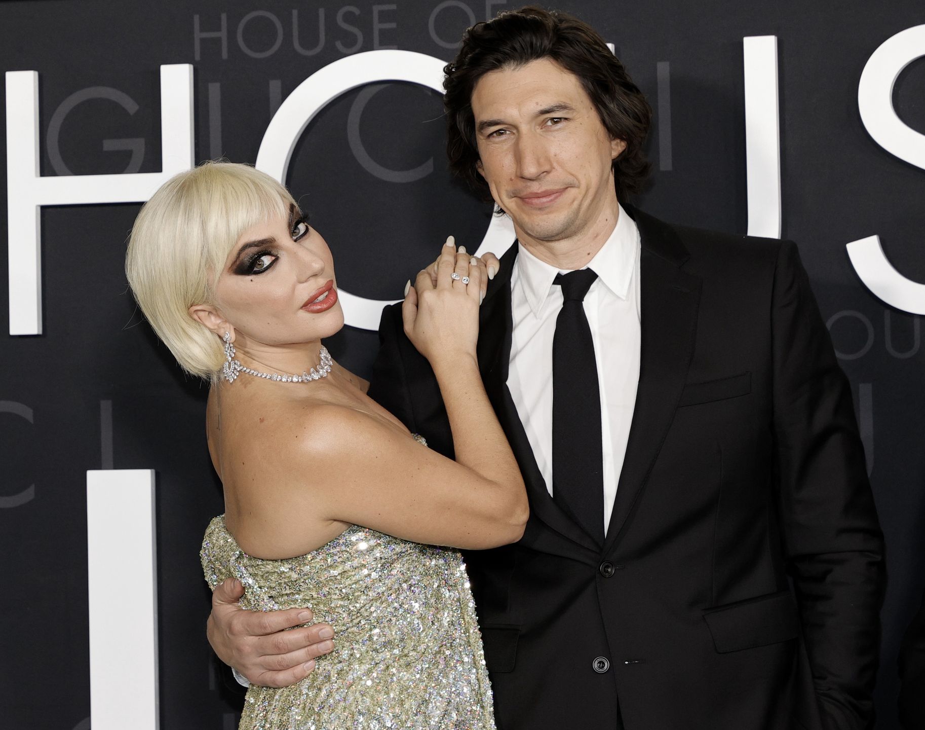 Lady Gaga i Adam Driver na premierze "House of Gucci" w Los Angeles