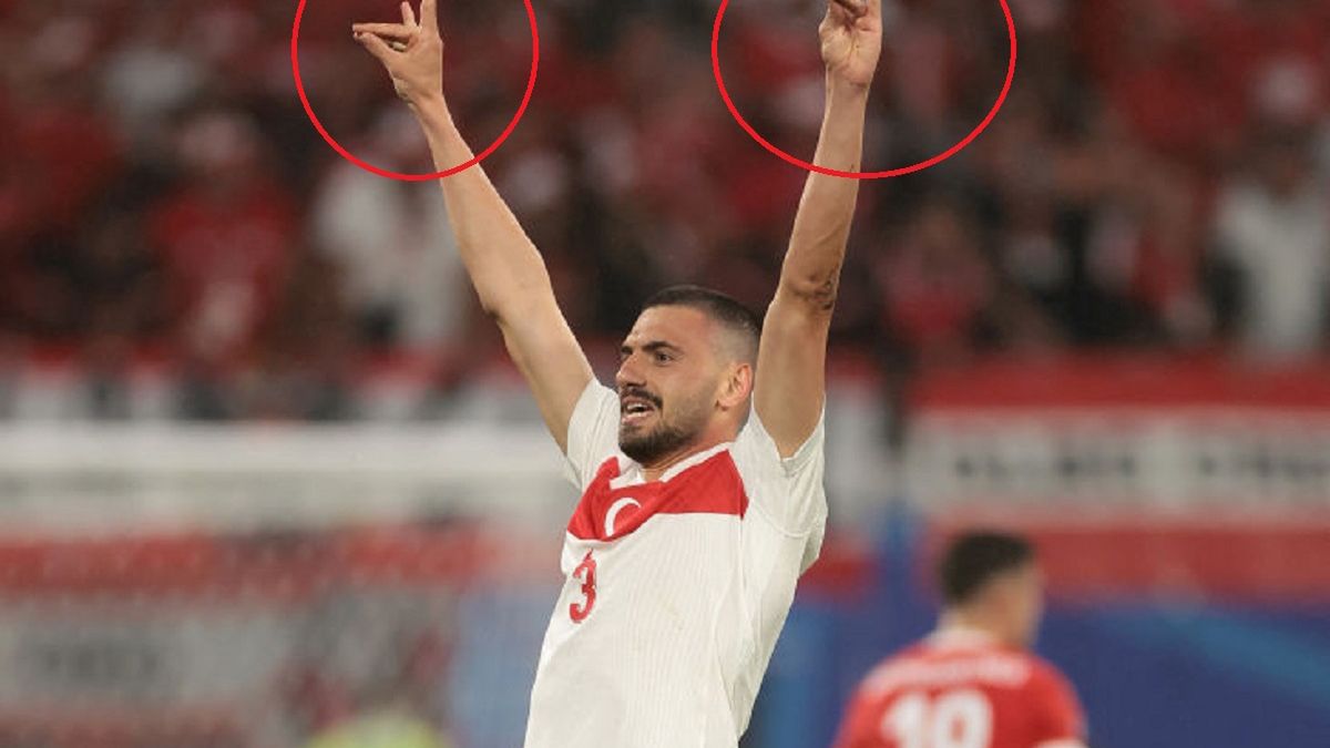 Austria v Turkiye: Round of 16 - UEFA EURO 2024LEIPZIG, GERMANY - JULY 02: Merih Demiral of Turkiye celebrates after scoring his second goal during the UEFA EURO 2024 round of 16 match between Austria and Turkiye at Football Stadium Leipzig on July 02, 2024 in Leipzig, Germany. (Photo by Jonathan Moscrop/Getty Images)Jonathan Moscrop