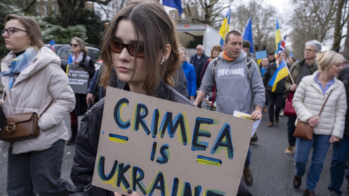 Protest przeciw aneksji Krymu — zdjęcie archiwalne