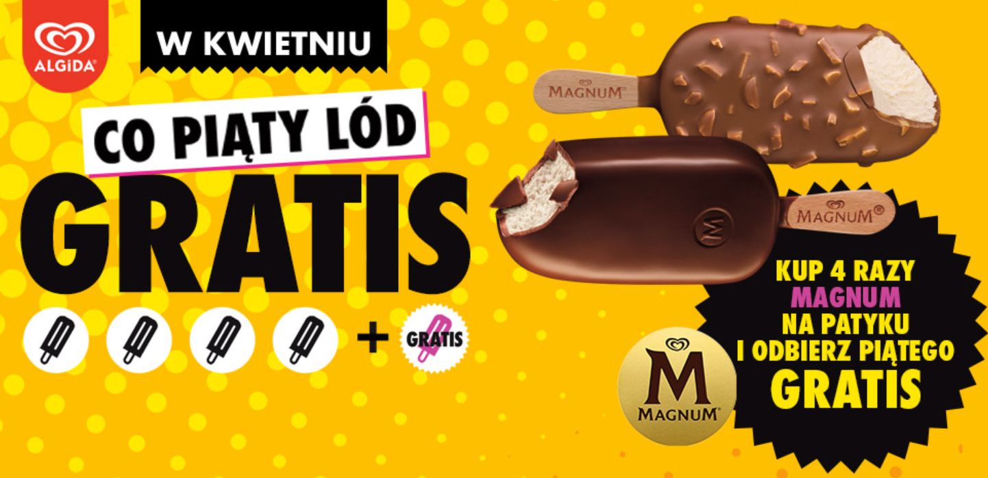 Kupując cztery lody Magnum, piątego możemy otrzymać gratis