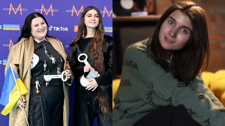 Reprezentantka Ukrainy w bluzie z napisem "Banderaciaga"