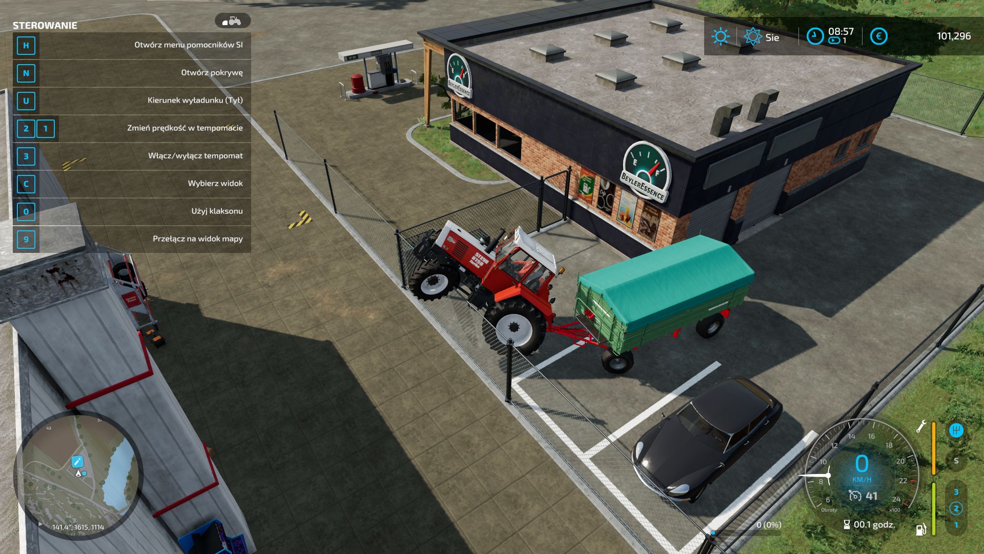 Farming Simulator 22 - łatwiej zresetować pojazd niż wycofać z tak trudnego położenia