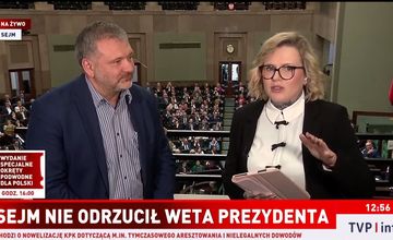 Wywiad nie na sali obrad. Marszałek wyprosił ministra i dziennikarkę TVP Info