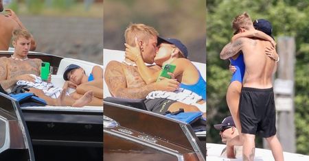 Justin i Hailey Bieber nie szczędzą sobie czułości podczas rejsu jachtem po jeziorze (ZDJĘCIA)