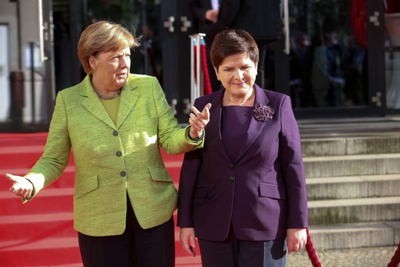 Angela Merkel z Beatą Szydło na ceremonii otwarcia Hanover Messe 2017