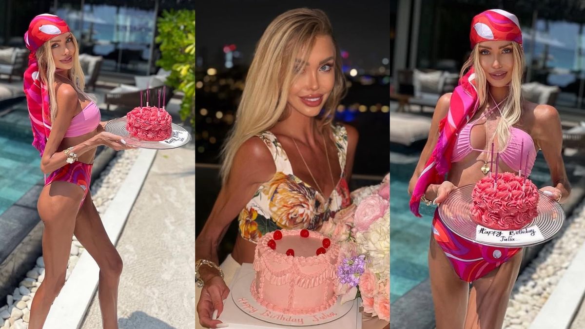 Julia Dybowska uczciła 35. urodziny tortem, bukietem róż i... sesją w bikini. Z roku na rok jest coraz szczuplejsza? (ZDJĘCIA)