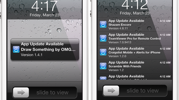 Powiadomienia push o aktualizacjach programów z App Store'a 1