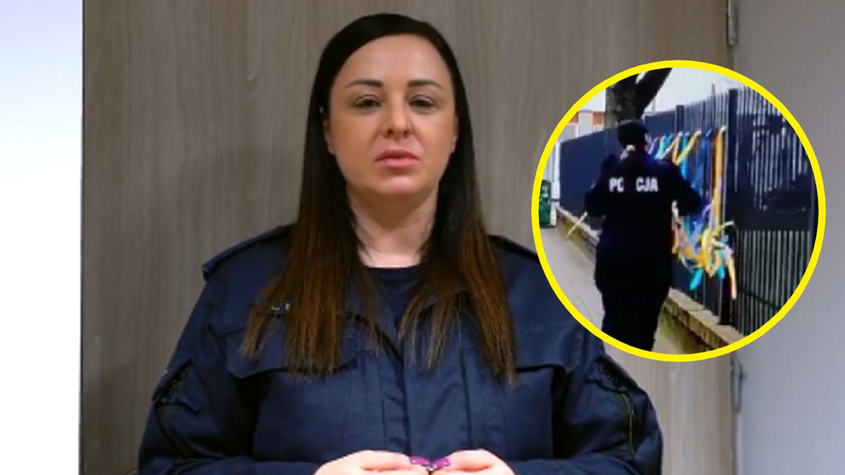 Zachowanie warszawskiej policjantki, która pozrywała ukraińskie barwy z ogrodzenia szkoły, oburzyło opinię publiczną.