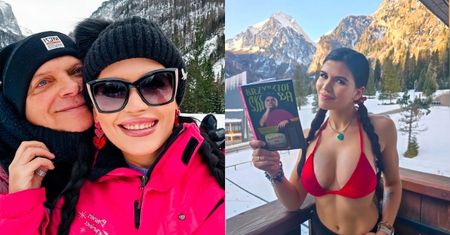 Rozgrzana lekturą męża Karolina Skiba prezentuje wdzięki na tle górskich krajobrazów. "Najwierniejsza z fanek"