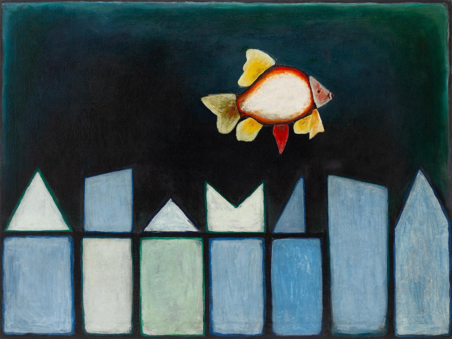 "Zatopione miasto II" Andrzeja Wróblewskiego. Obraz z 1948 r. 