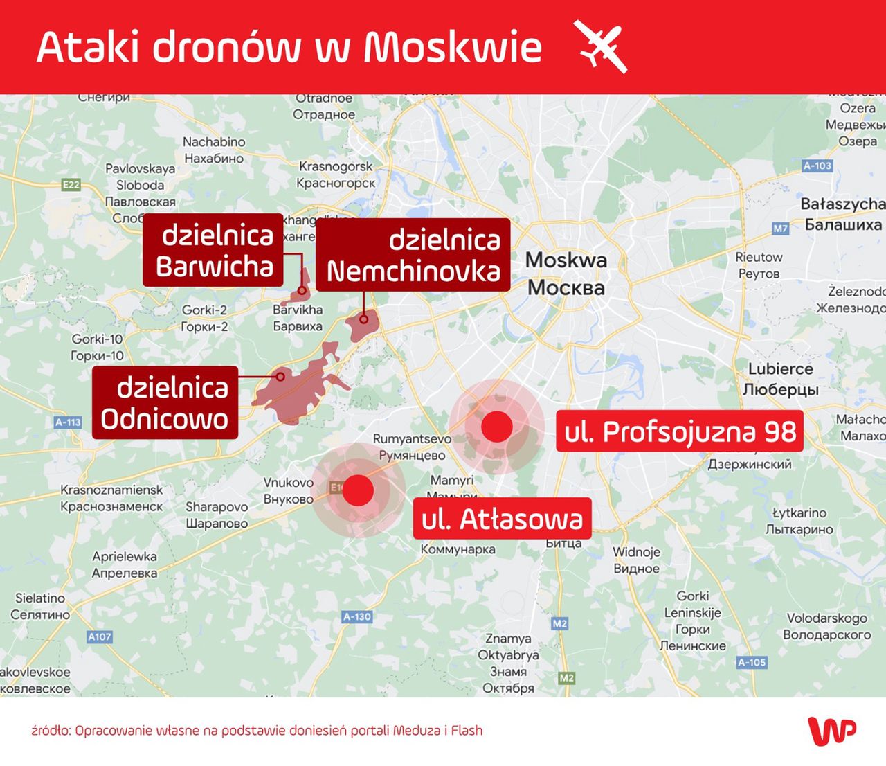 Ataki dronów w Moskwie