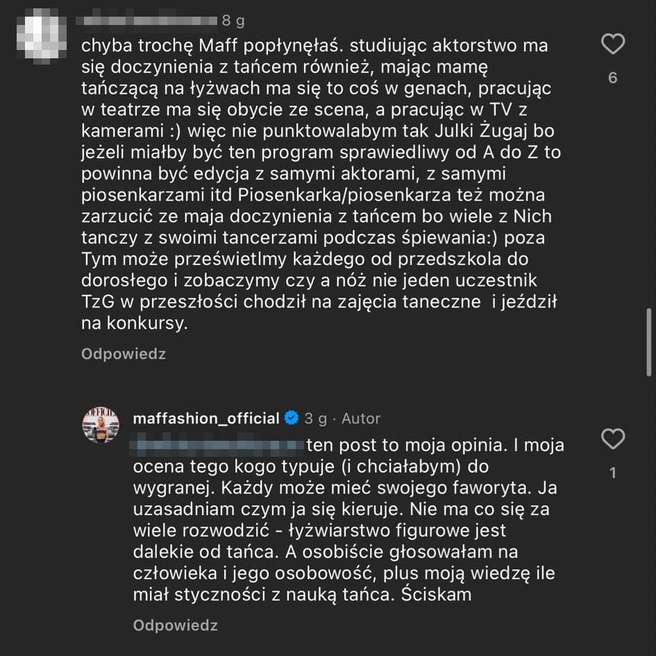 Maffashion odpowiada uszczypliwej internautce 