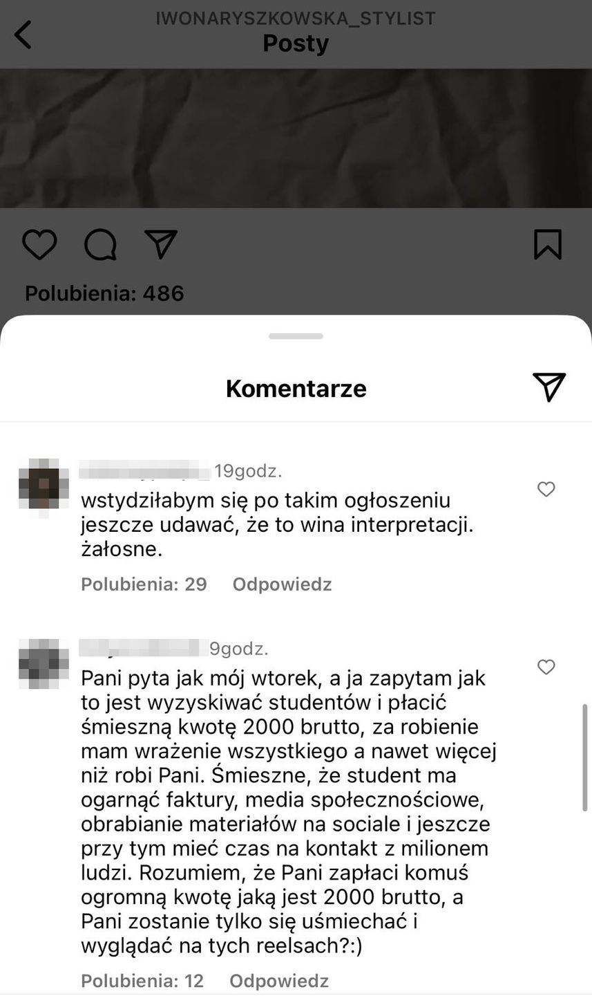 Komentarze na profilu Iwony Ryszkowskiej