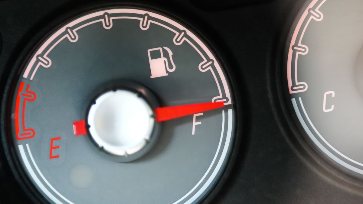 Fiat Punto fuel gauge is seen in this illustration photo taken in Poland on July 19, 2022. (Photo by Jakub Porzycki/NurPhoto via Getty Images)