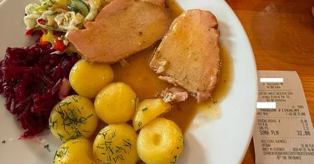 Paragon z Łeby. 32 zł za zupę, drugie danie i kompot