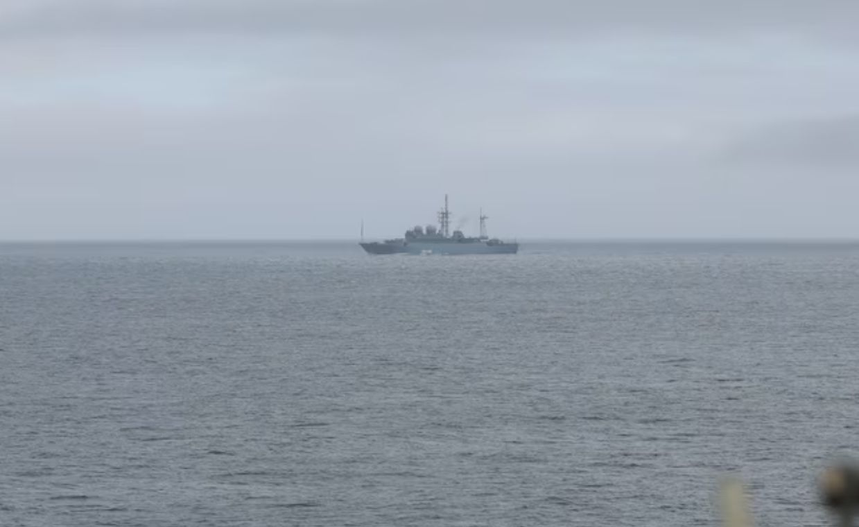 A Russian warship has been spotted.