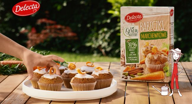 Jesienne babeczki Delecty promowane w telewizji i internecie