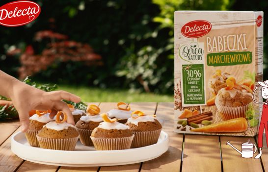 Jesienne babeczki Delecty promowane w telewizji i internecie