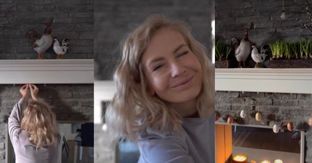 Edyta Pazura przystraja dom w wielkanocne ozdoby. Są koguty, pisanki, a nawet szczypiorek w donicach (WIDEO)