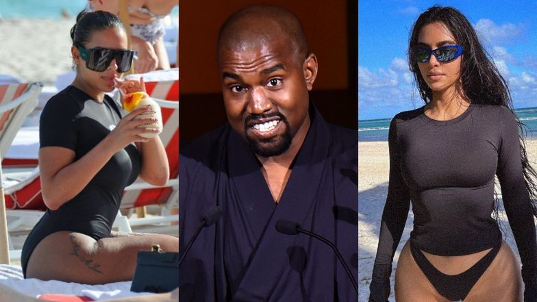 Nowa dziewczyna (?) Kanye Westa promuje swój wizerunek KLONA KIM KARDASHIAN na plaży w Miami (ZDJĘCIA)