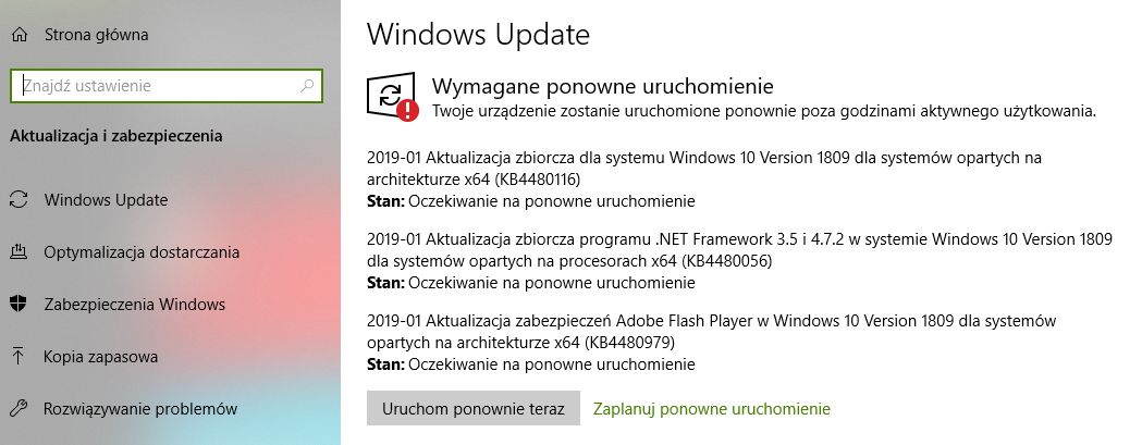 Styczniowe aktualizacje bezpieczeństwa są już dostępne za pośrednictwem Windows Update.