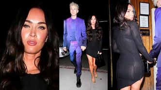 Megan Fox w PRZEŚWITUJĄCEJ sukience i Machine Gun Kelly w garniturze ombre podążają na randkę (ZDJĘCIA)