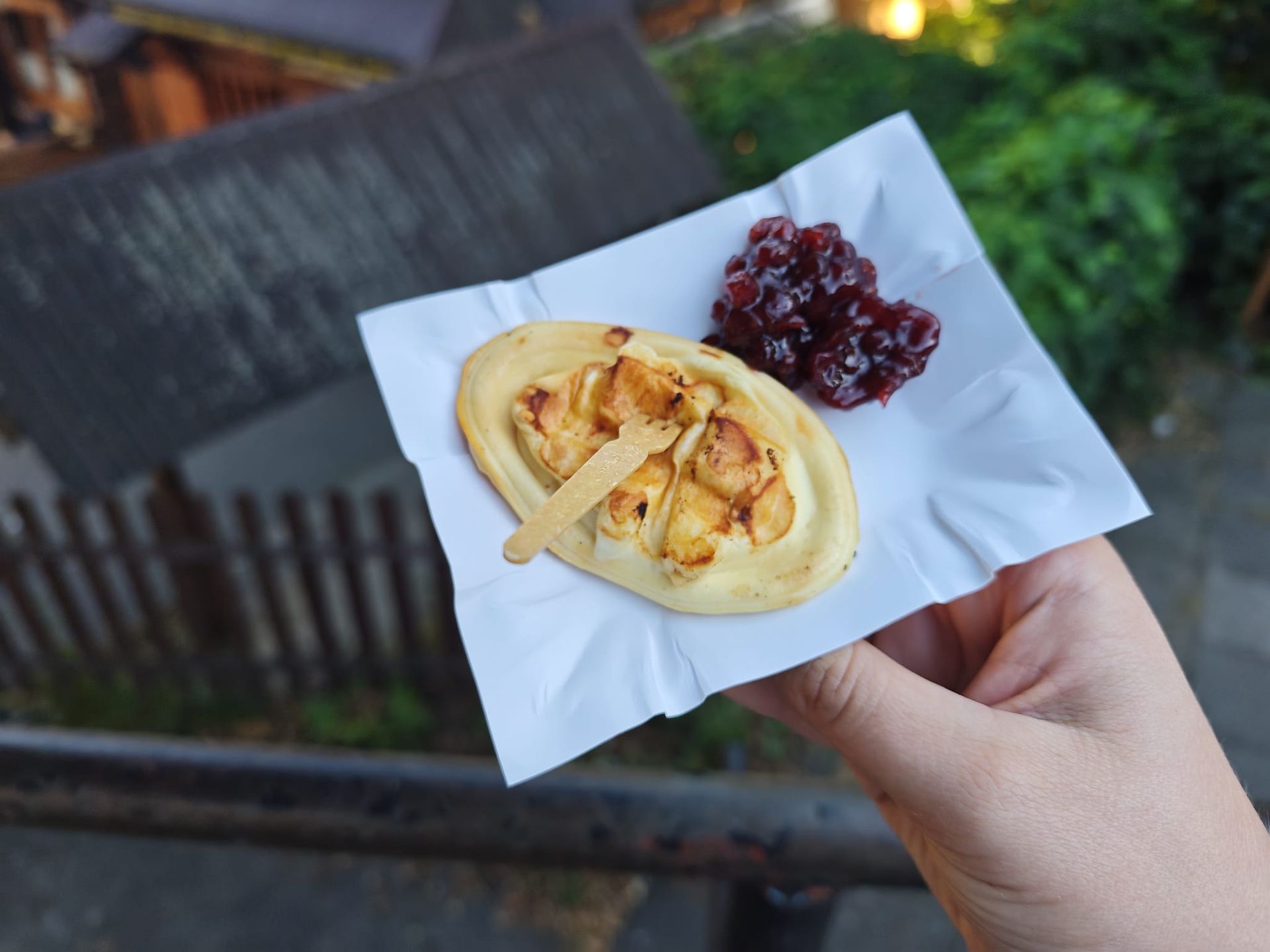 Grillowany serek z porcją żurawiny