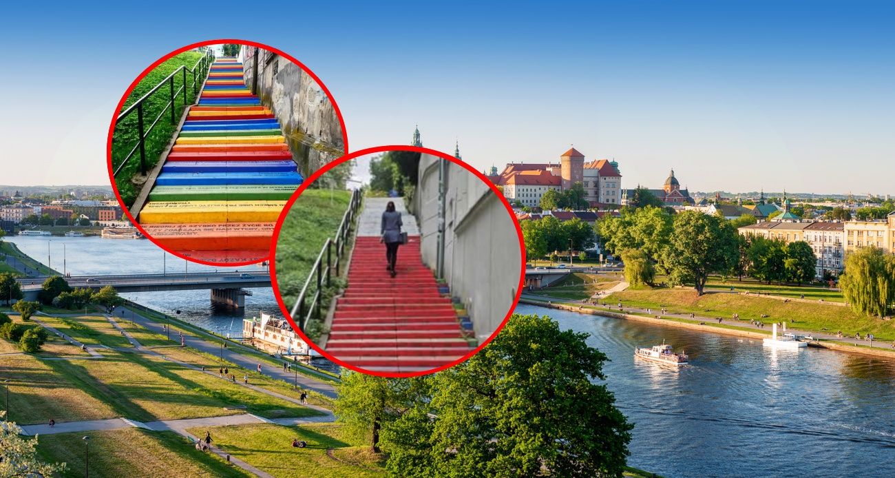 Pomalowali je na biało-czerwono. Słynne schody zniszczone