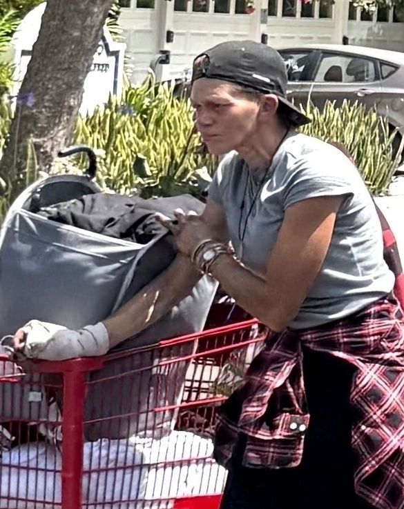 Loni Willison pcha wózek z dobytkiem