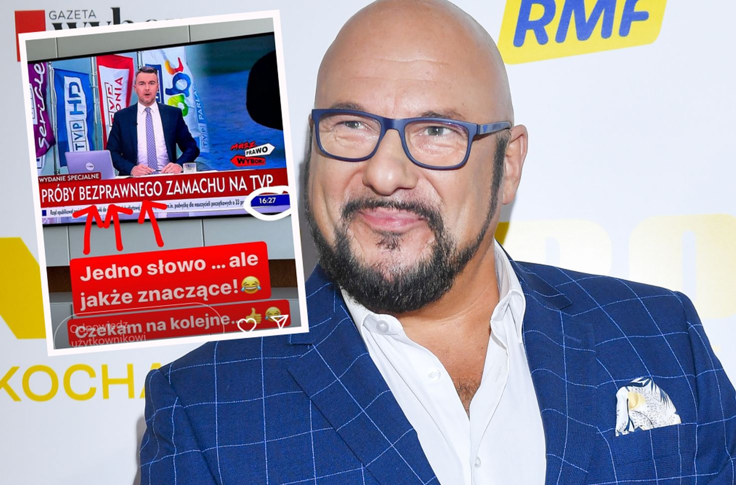 Piotr Gąsowski zakpił z "paskowego" TVP Info